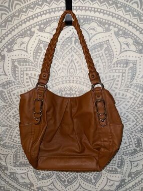 Women’s Braided Handle Tote Bag - Brown